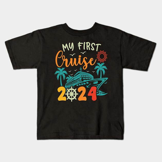 My First Cruise 2024 Family Matching Summer Vacation Gift For Men Women Kids T-Shirt by inksplashcreations